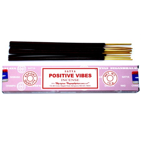 Incienso Satya Vibras positivas - Positive Vibes - 1 cajetilla de 15gr.