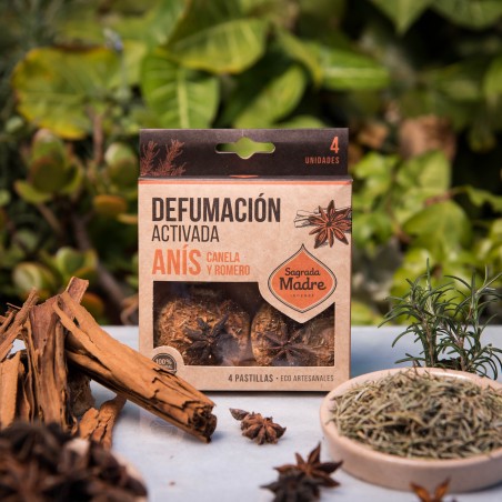 Pastillas de Incienso en Resina Anis, Canela y Romero 4 unidades - Sagrada Madre - Defumación Activada - Ecoartesanal