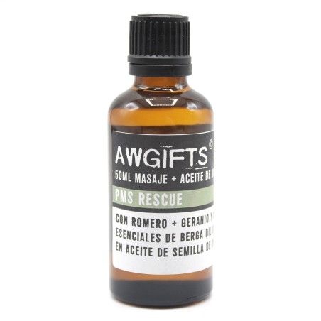 Aceite de Masaje - Dolores Premenstruales - PMS - Romero y Geranio - 50ml  - 1