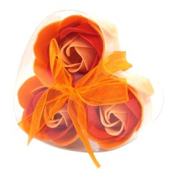 Set de 3 flores de Jabón caja corazón - rosas...