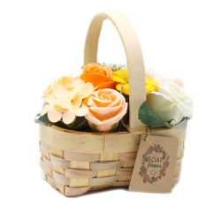Bouquet de corbeille en osier - orange moyen -...