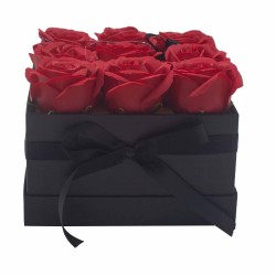 Caja de Regalo - Flor de Jabón  9 Rosas rojo -...