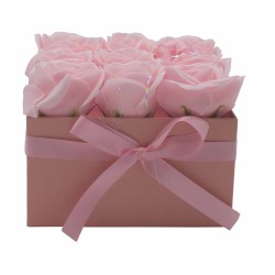 Caixa Presente - Flor de Sabonete 9 Rosas Rosa...