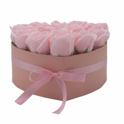 Cutie Cadou - Floare de Sapun 13 Trandafiri Roz...