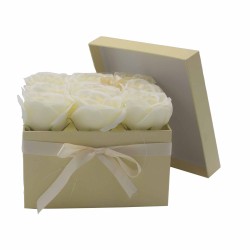 Geschenkbox - Seifenblume 9 Rosen Creme -...