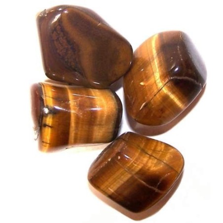 Ojo de Tigre (dorada) - L Tumble Stones - 1 unidad