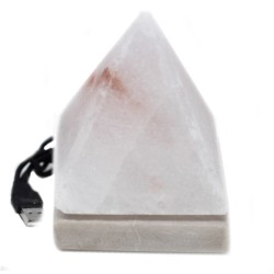 Biała himalajska lampa solna USB BIAŁA Piramida...