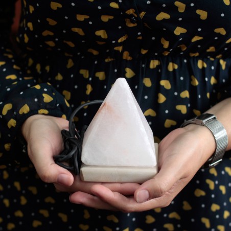 Lampă de sare albă de Himalaya USB WHITE Pyramid - 9 cm (multi)