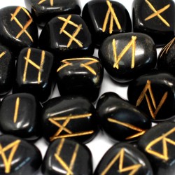 Zwarte Agaat Indiase Rune Set