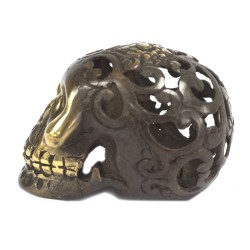 Vintage brass skull - Med
