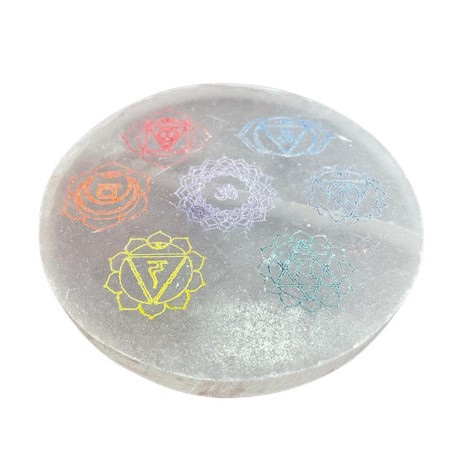 Middelgrote oplaadplaat 10 cm - Chakra-ontwerp (kol)