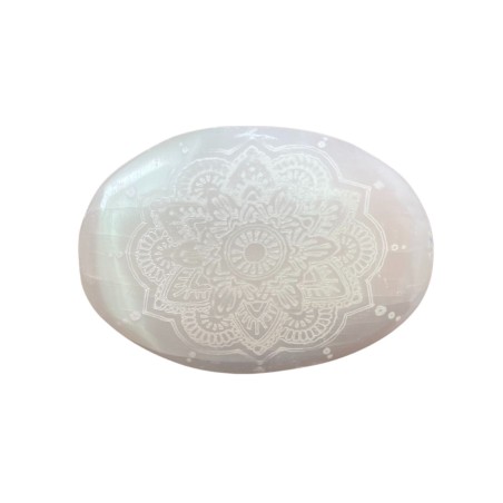 Piedra de palma de Selenita - Mandala grabada