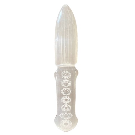 Selenit Ritualmesser - Chakra