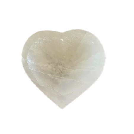Ciotola cuore in selenite - 10 cm