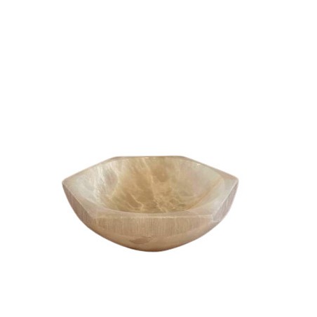 Zeshoekige selenietkom - 15cm
