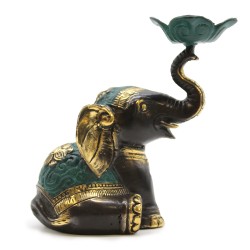 Medium Elephant Candle Holder / Incense -...