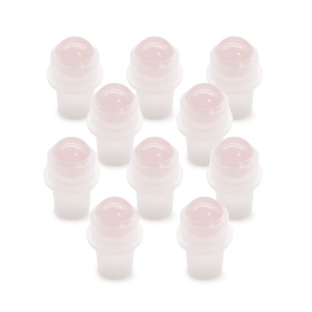 Punta a rullo in pietra preziosa per flacone da 5 ml - Quarzo rosa