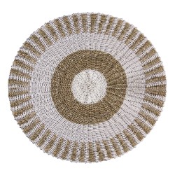 Alfombra Redonda Algas Marinas Seagrass Blanco...
