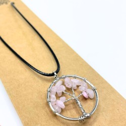 Colgante Árbol de la Vida - Cuarzo Rosa