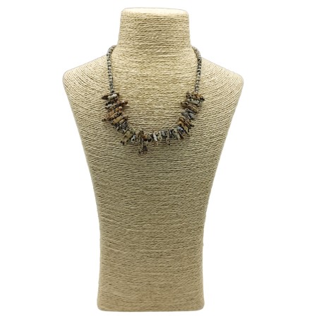 Collar de Gemas de Piedra Larga - Piedra dálmata - Pensamientos positivos