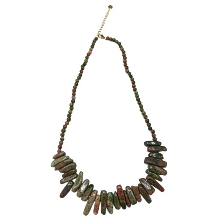 Collar de Gemas de Piedra Larga - Ágata de musgo - Despertar talentos