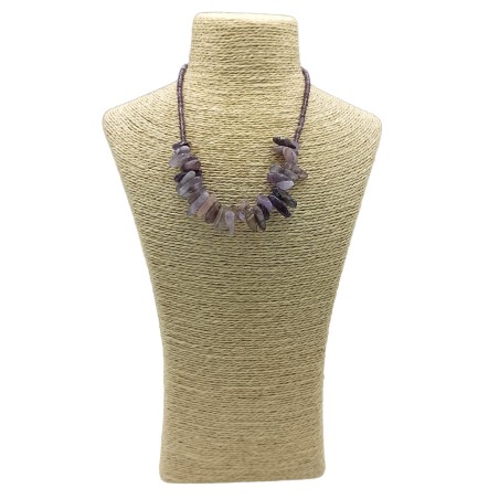 Lange Stein-Edelstein-Halskette - Amethyst - Ruhe und Klarheit