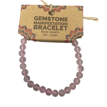 Pulsera Manifestación Piedras Preciosas - Cuarzo Rosa - Amor