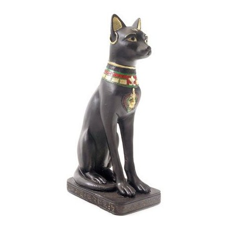 RESIN FIGURE BLACK EGYPTIAN CAT 20 CM. (protection and luck) 1 unit