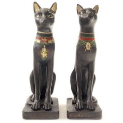 FIGURA RESINA GATO NEGRO EGIPCIO 20 CM. (protección y suerte) 1 unidad