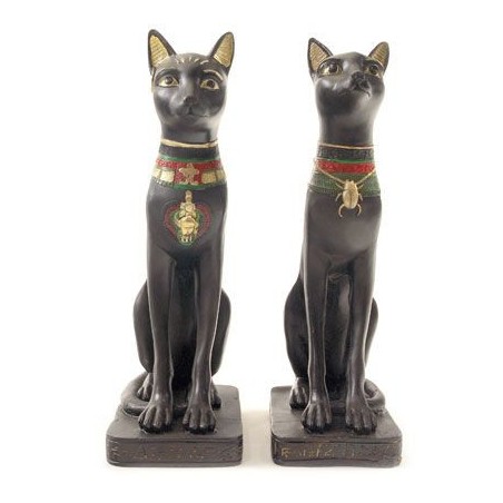 FIGURA DE RESINA DE GATO PRETO EGÍPCIO 20 CM. (proteção e sorte) 1 unidade