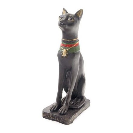 FIGURA DE RESINA DE GATO PRETO EGÍPCIO 20 CM. (proteção e sorte) 1 unidade