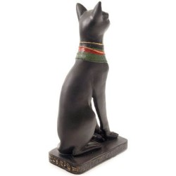 FIGURA RESINA GATO NEGRO EGIPCIO 20 CM. (protección y suerte) 1 unidad