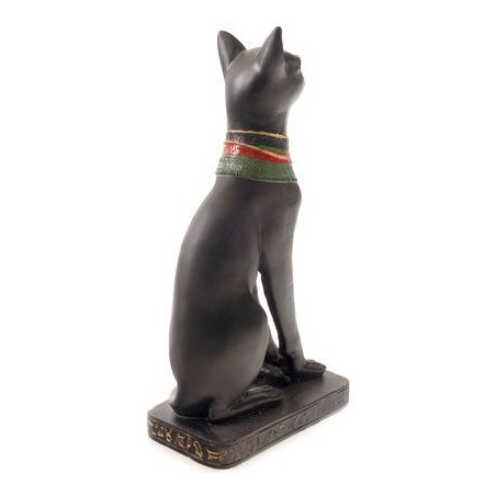 FIGURA DE RESINA DE GATO PRETO EGÍPCIO 20 CM. (proteção e sorte) 1 unidade