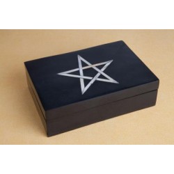 CAIXA ESTEATITA NEGRA 16X10X6 CM PENTAGRAMA...