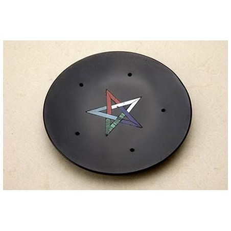 SPECKSTEIN-WEIHRAUCHFASS NEG. FARBE PENTAGRAMM 10CM