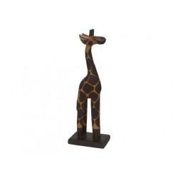 JIRAFA DE MADERA 30CM MARRÓN/ROMBOS