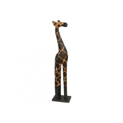 JIRAFA DE MADERA 60CM MARRÓN/ROMBOS