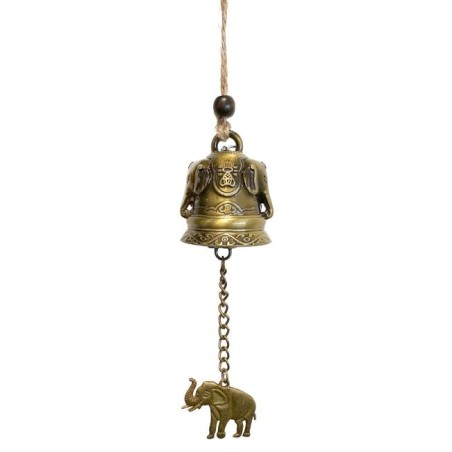 Carrillón Campana viento buena suerte Elefante/Pez 24cm