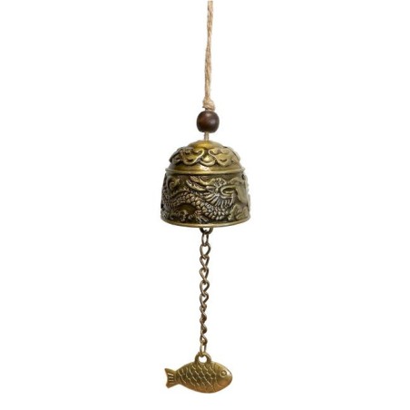 Carrillón Campana viento buena suerte Dragón/ Pez 24cm