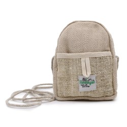 Bolsa de cáñamo móvil con cuerda - Color aleatorio - 17x13x3cm