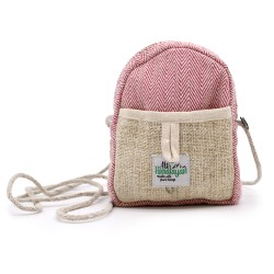 Bolsa de cáñamo móvil con cuerda - Color aleatorio - 17x13x3cm