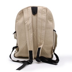 Mochila Grande de Cáñamo - Estilo Cuerda y Bolsillos - 45x30x10cm