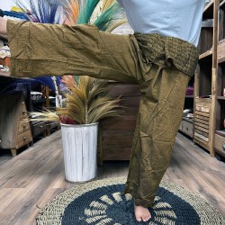 Pantaloni da yoga e festival - Pescatore tailandese Mandala Mantra - Arancione Unisex Taglia unica Hippie 100% cotone Uomo/Donna