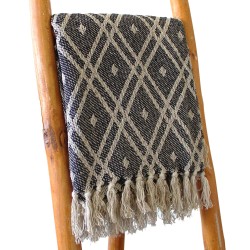 Manta Boho Comfort - 140x200cm - Preto e Bege -...