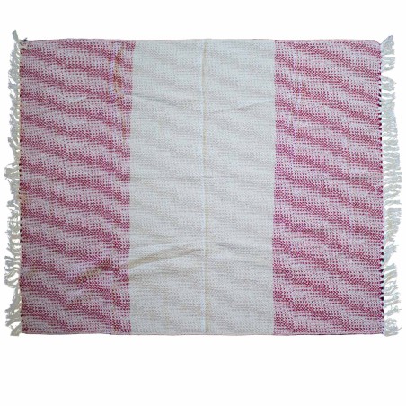 Boho Comfort Decke - 140x200cm - Zweifarbiges Rubin - 100% Baumwolle - Made in India