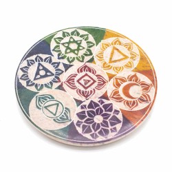 Suport pentru tămâie cu disc de săpat 10cm - Șapte Chakre - Fabricat în India