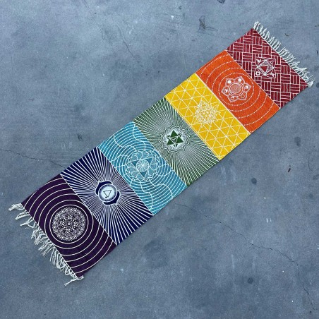 Alfombra de Yoga 100% Algodón - 60x200cm - 7 Chakras - Hecho en India
