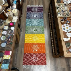Alfombra de Yoga 100% Algodón - 60x200cm - 7 Chakras - Hecho en India