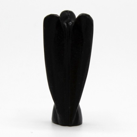 Angelo con pietra preziosa intagliata a mano - Agata nera - 8 cm
