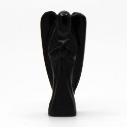 Handgeschnitzter Edelstein Engel - Schwarzer Achat - 8cm